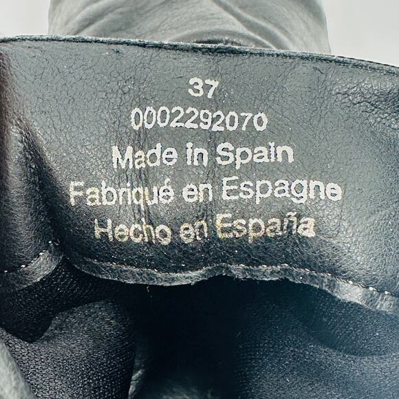 Anthropologie Women's Maia Black Leather Slouch Pull On Ankle Booties Size 37 - Picture 11 of 11